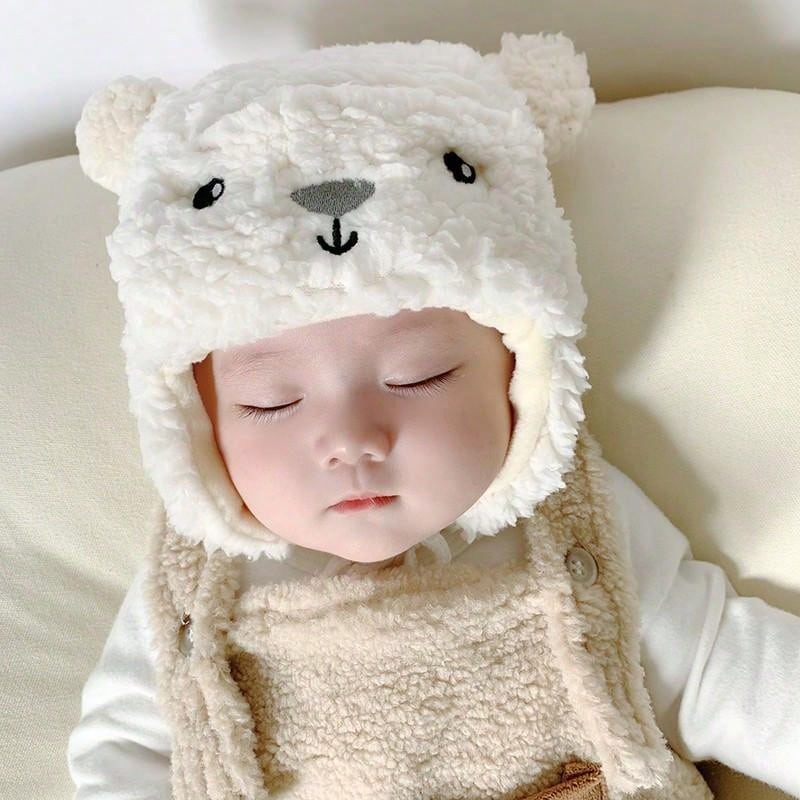 Buy SHEIN 1pc Cute Bear Shaped Toddler Baby Hat With Earflaps For Daily Winter Outing in Pakistan