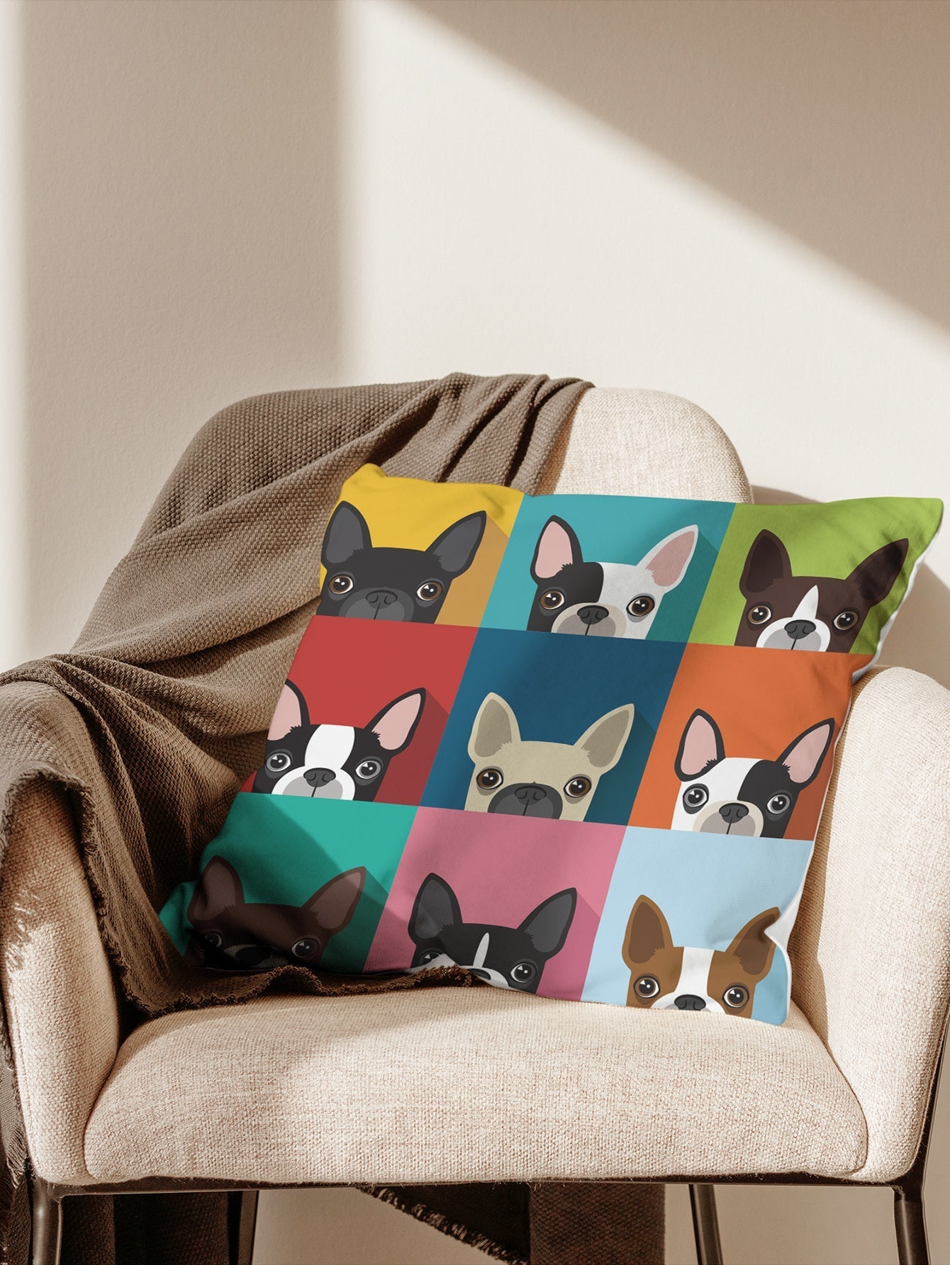 Buy SHEIN 1pc Cute Square Dog Printed Pillowcase Without Pillow Inner in Pakistan