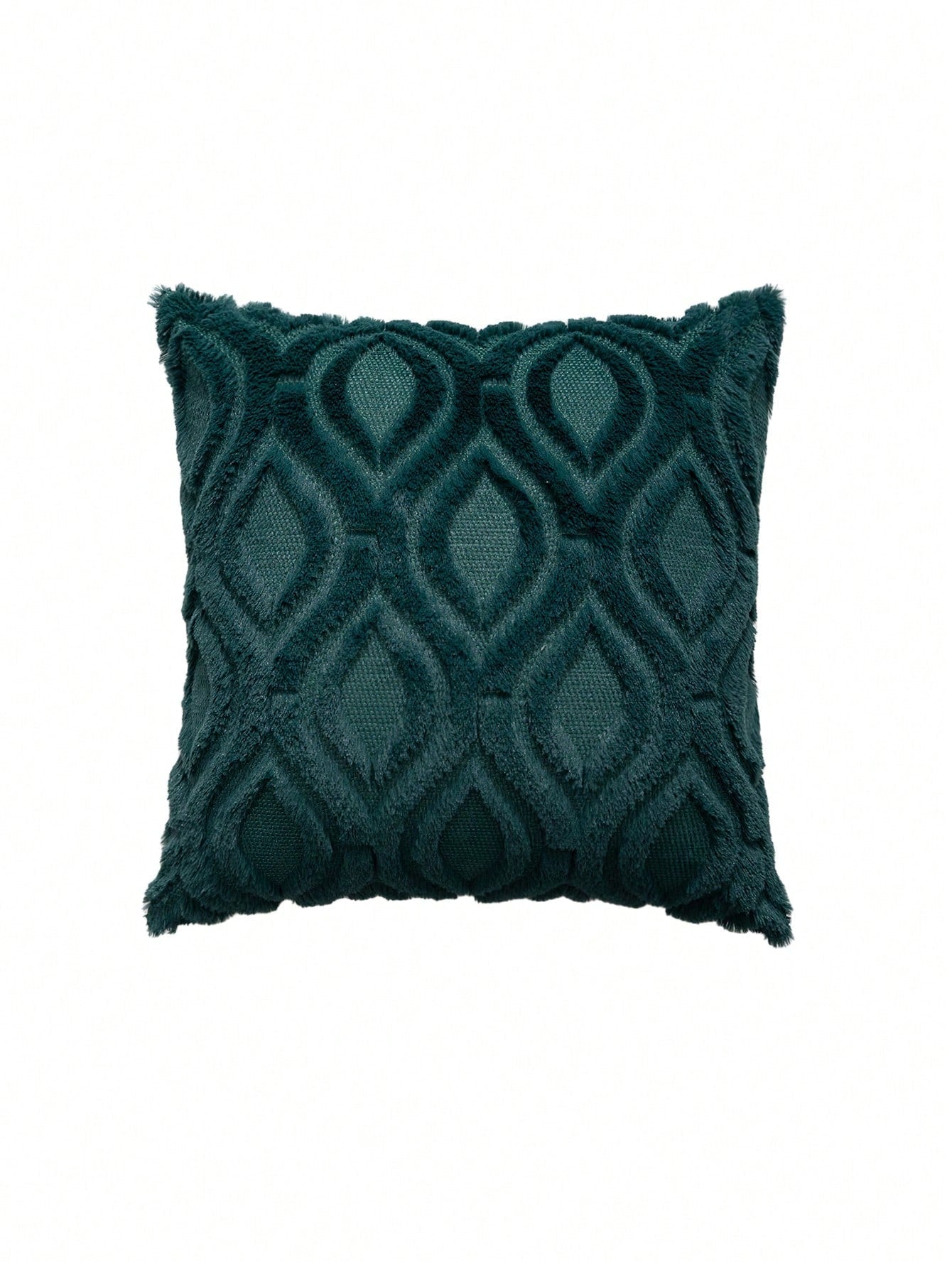 Buy SHEIN 1pc Dark Green Geometric Pattern Cushion Cover Without Filler, Modern Stretchy Throw Pillow Cover For Household in Pakistan