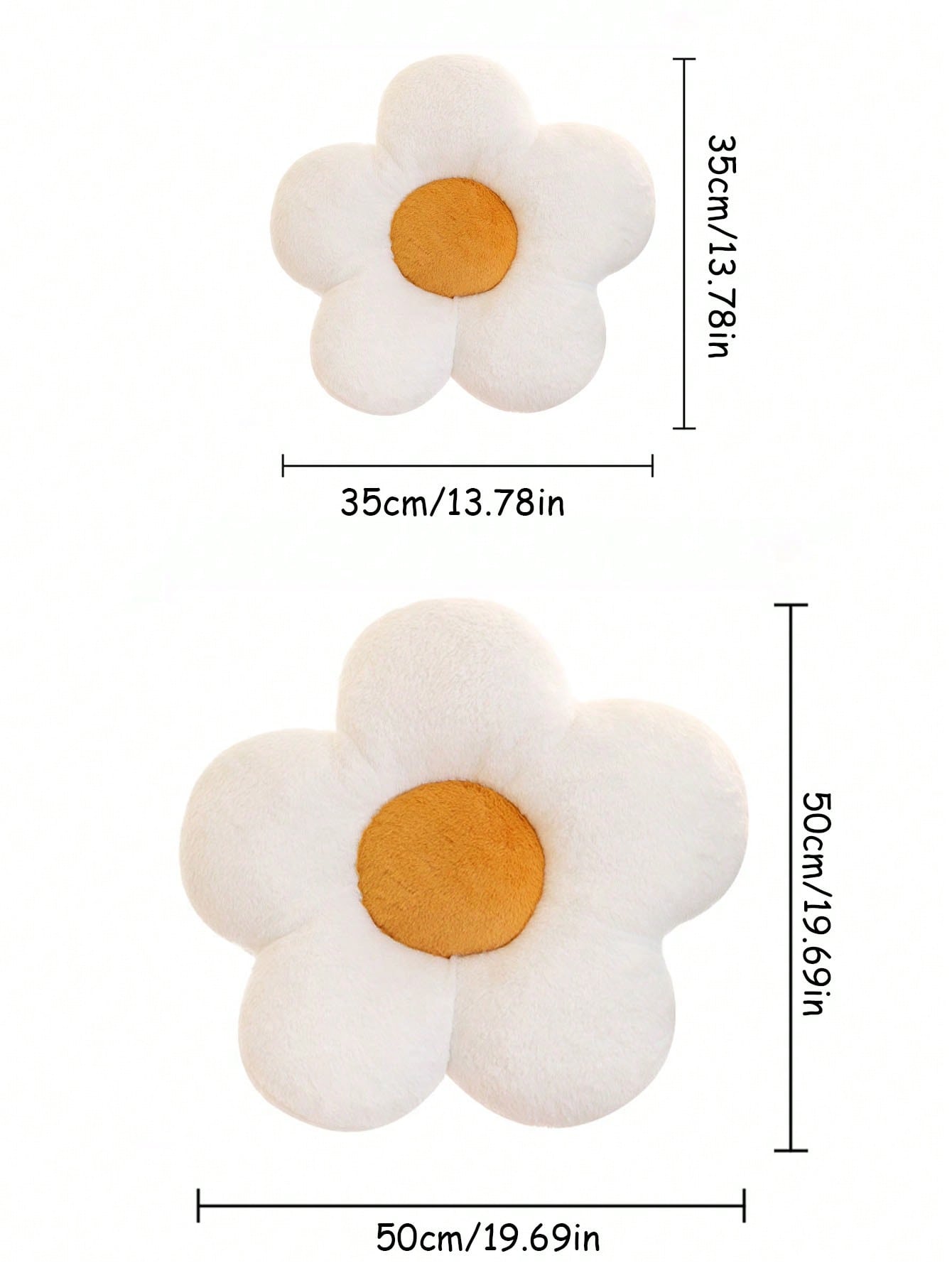 Buy SHEIN 1pc Flower Pillow, Flower Shaped Throw Pillow Butt Cushion Flower Floor Pillow, Seating Cushion, Cute Room Decor & Plush Pillow for Bedroom Sofa Chair(White/Yellow, 35cm*35cm/50cm*50cm) in Pakistan