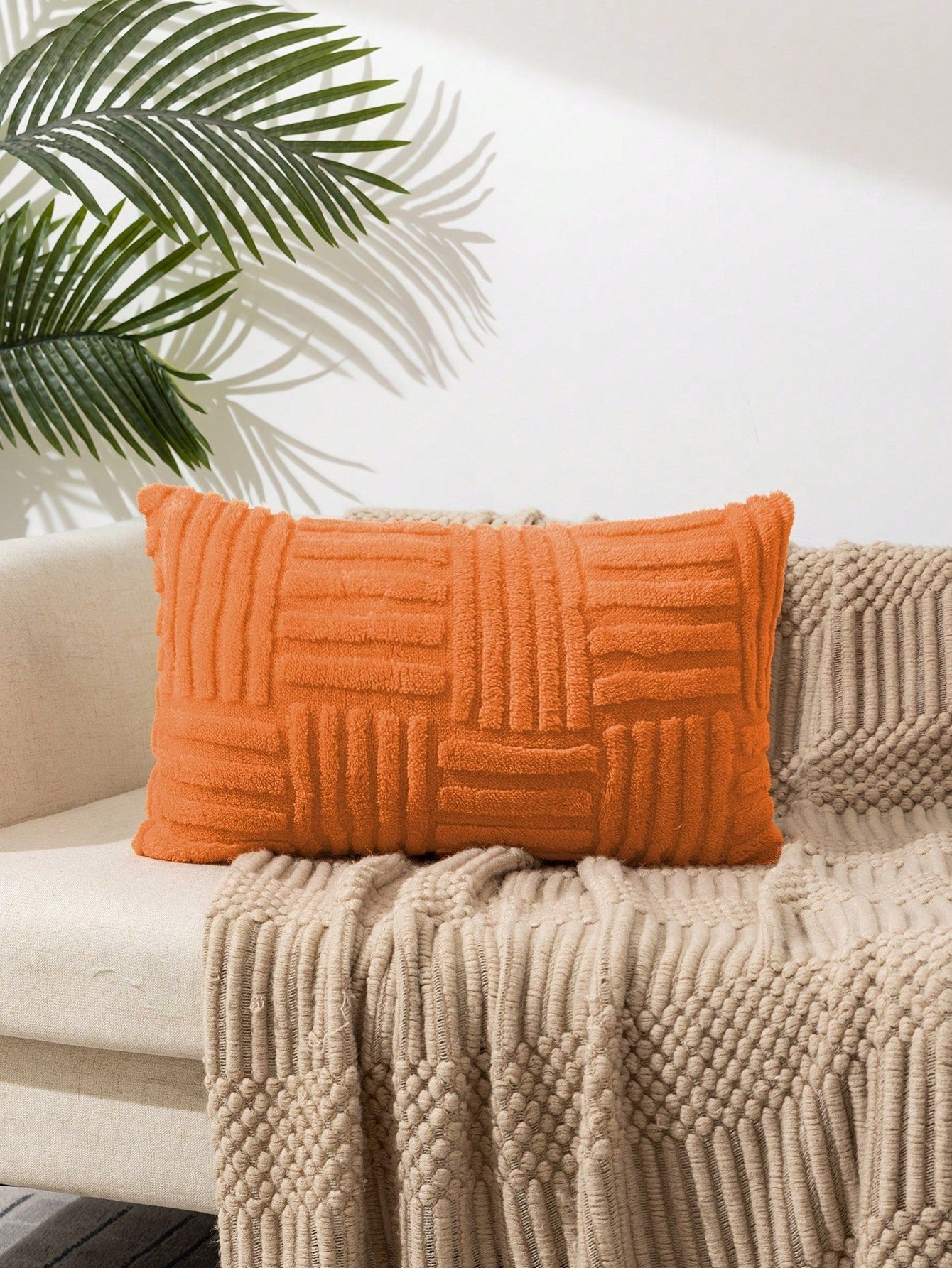 Buy SHEIN 1pc Geometric Tufted Cushion Cover Without Filler, Minimalist Fabric Decorative Throw Pillow Cover For Home in Pakistan
