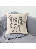 Buy SHEIN 1pc Halloween Decor Skull Patterned Pillow Cover, Sofa Cushion Case in Pakistan