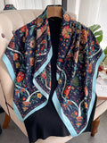 Buy SHEIN 1pc Ladies' Imitation Silk Floral Printed Diagonal Striped Fashion Scarf For Daily Decoration in Pakistan