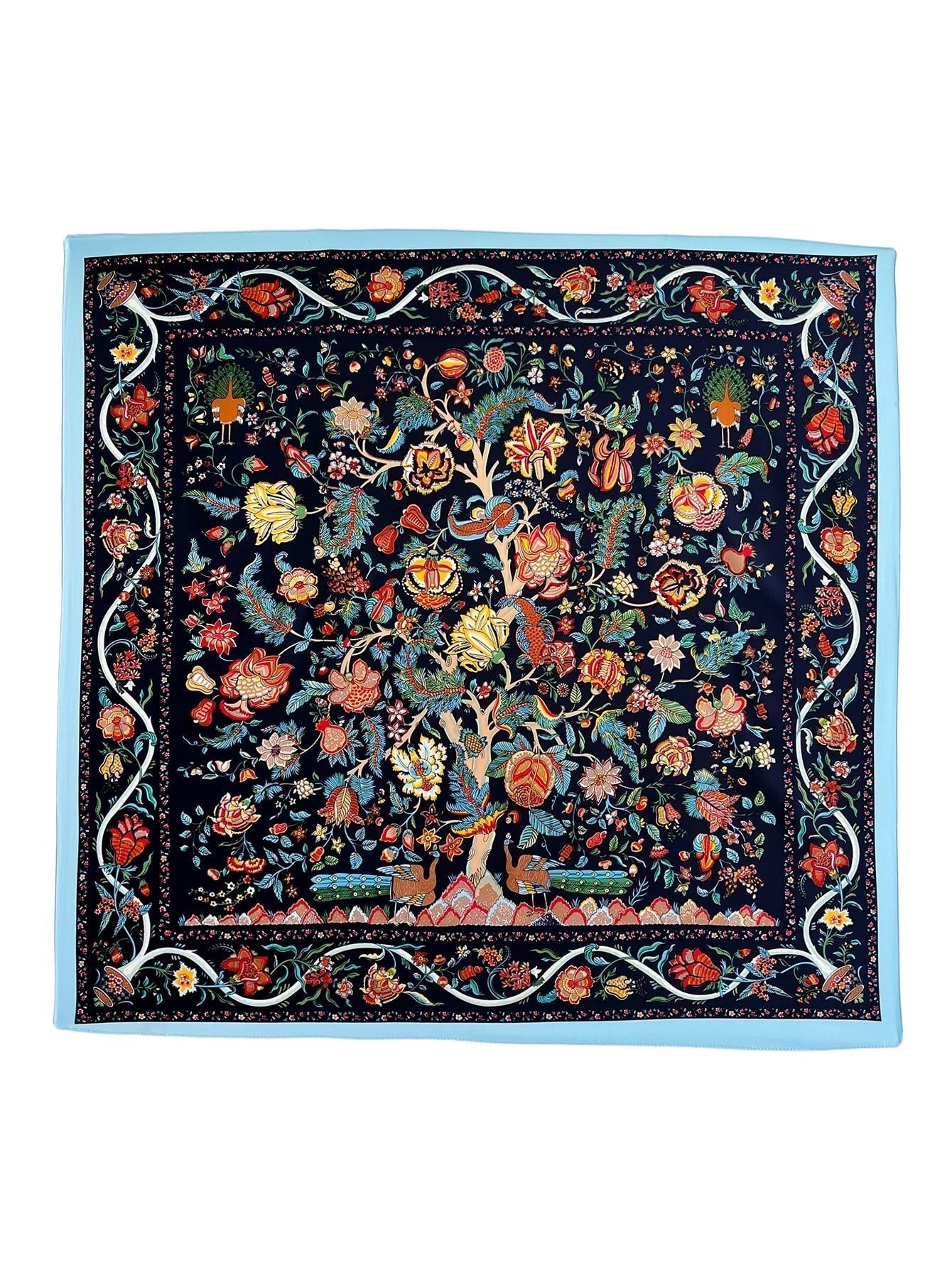 Buy SHEIN 1pc Ladies' Imitation Silk Floral Printed Diagonal Striped Fashion Scarf For Daily Decoration in Pakistan