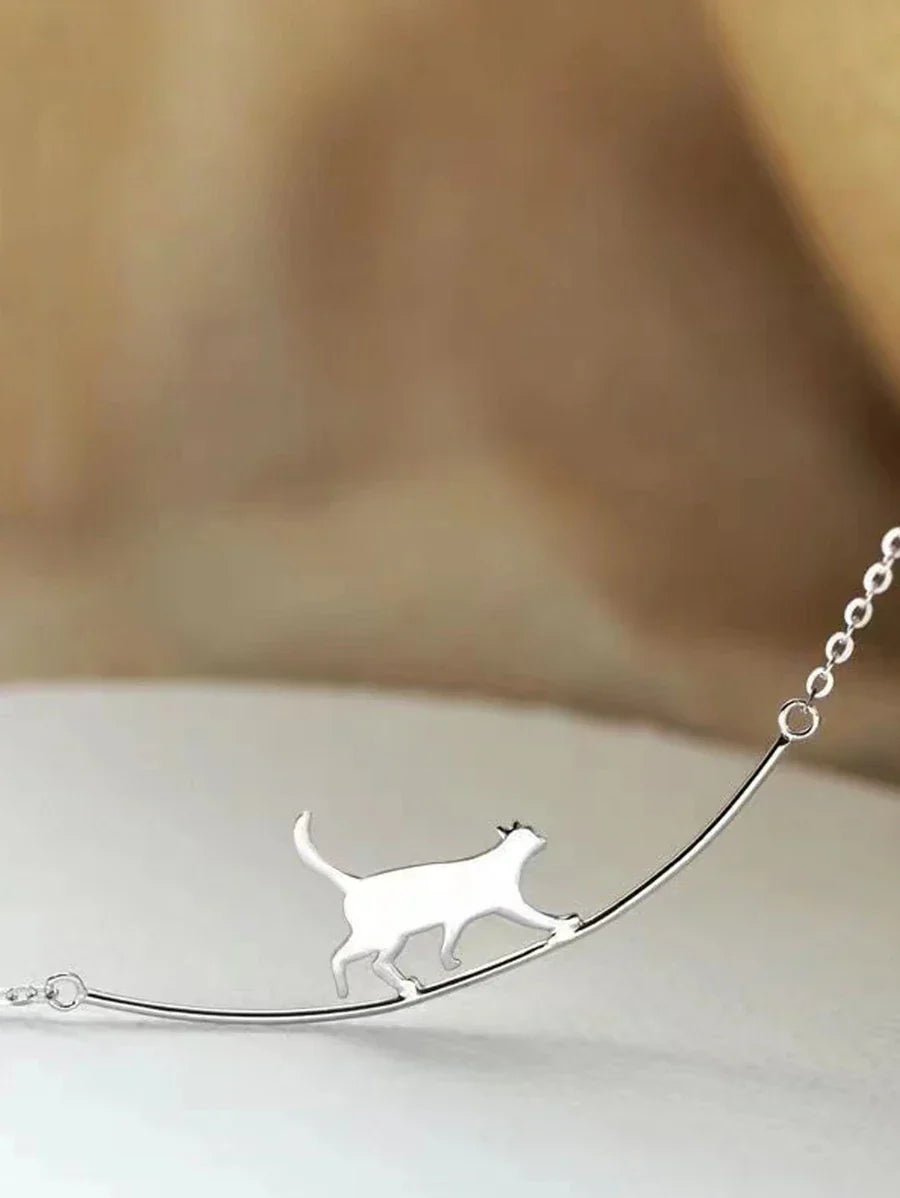 Buy SHEIN 1pc Minimalist Fashionable Little Cat Pendant Necklace in Pakistan