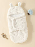 Buy SHEIN 1pc Newborn Rabbit Ear Double-layer Plush Baby Swaddle Blanket in Pakistan