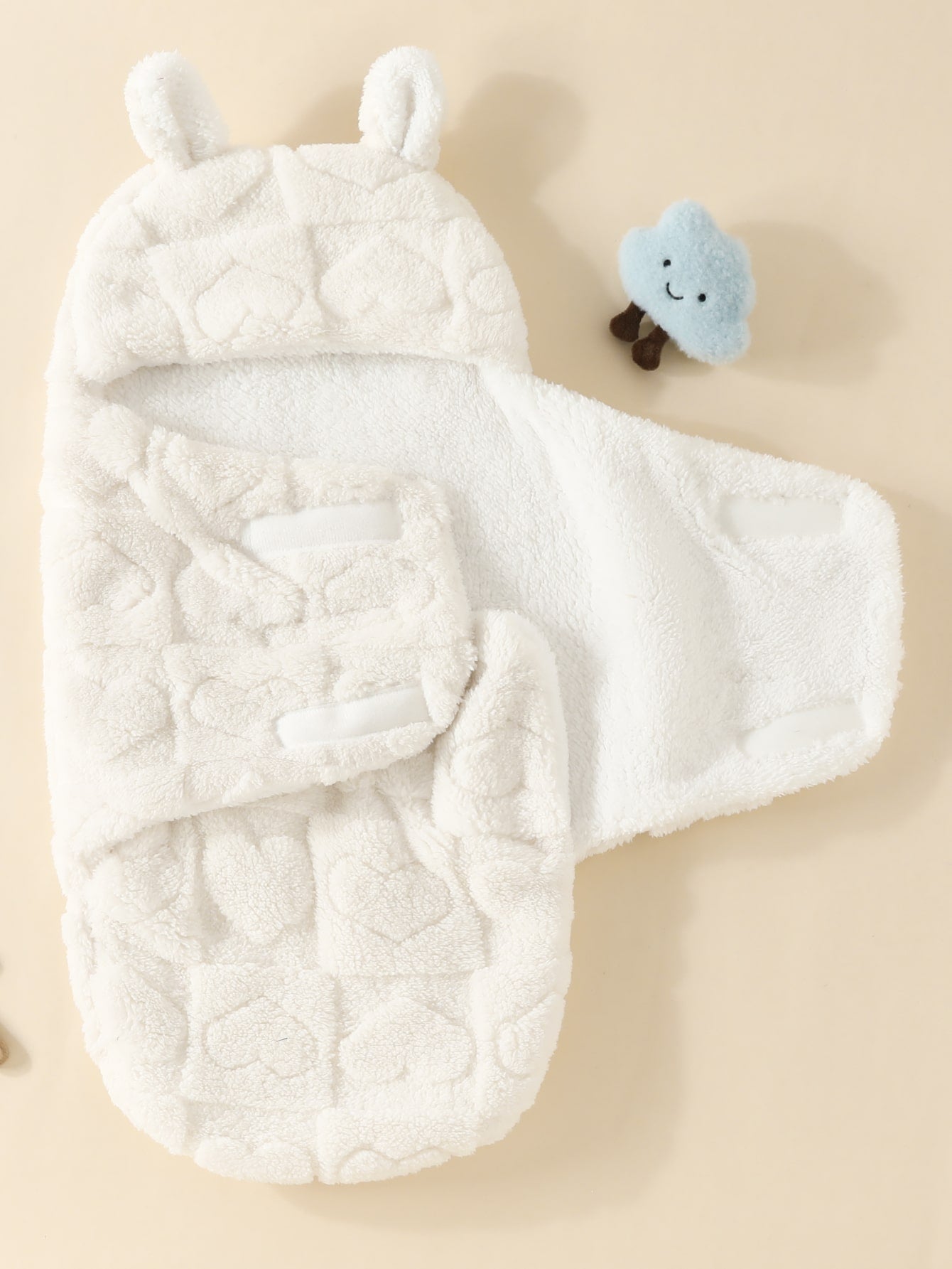 Buy SHEIN 1pc Newborn Rabbit Ear Double-layer Plush Baby Swaddle Blanket in Pakistan