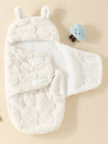 Buy SHEIN 1pc Newborn Rabbit Ear Double-layer Plush Baby Swaddle Blanket in Pakistan