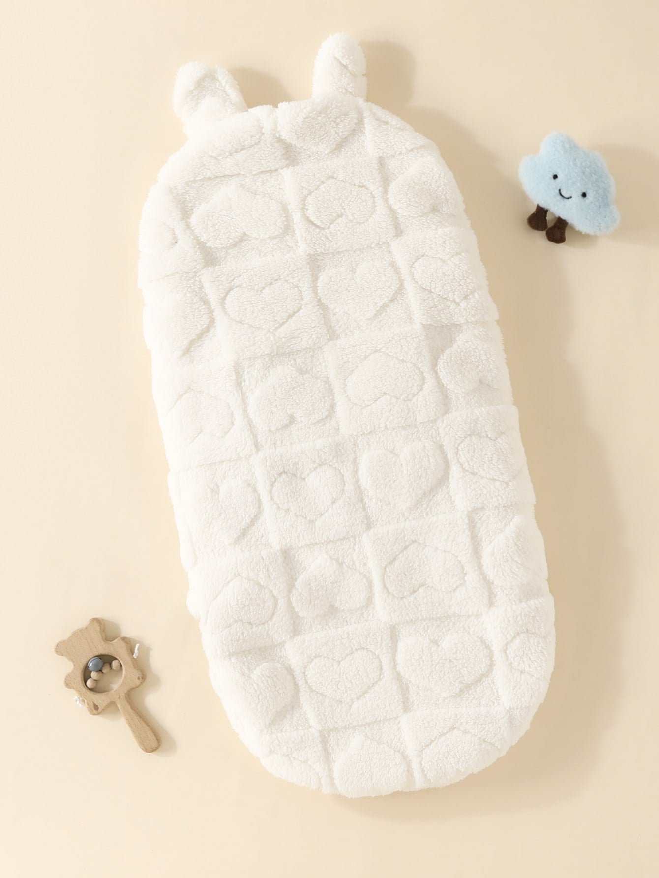 Buy SHEIN 1pc Newborn Rabbit Ear Double-layer Plush Baby Swaddle Blanket in Pakistan