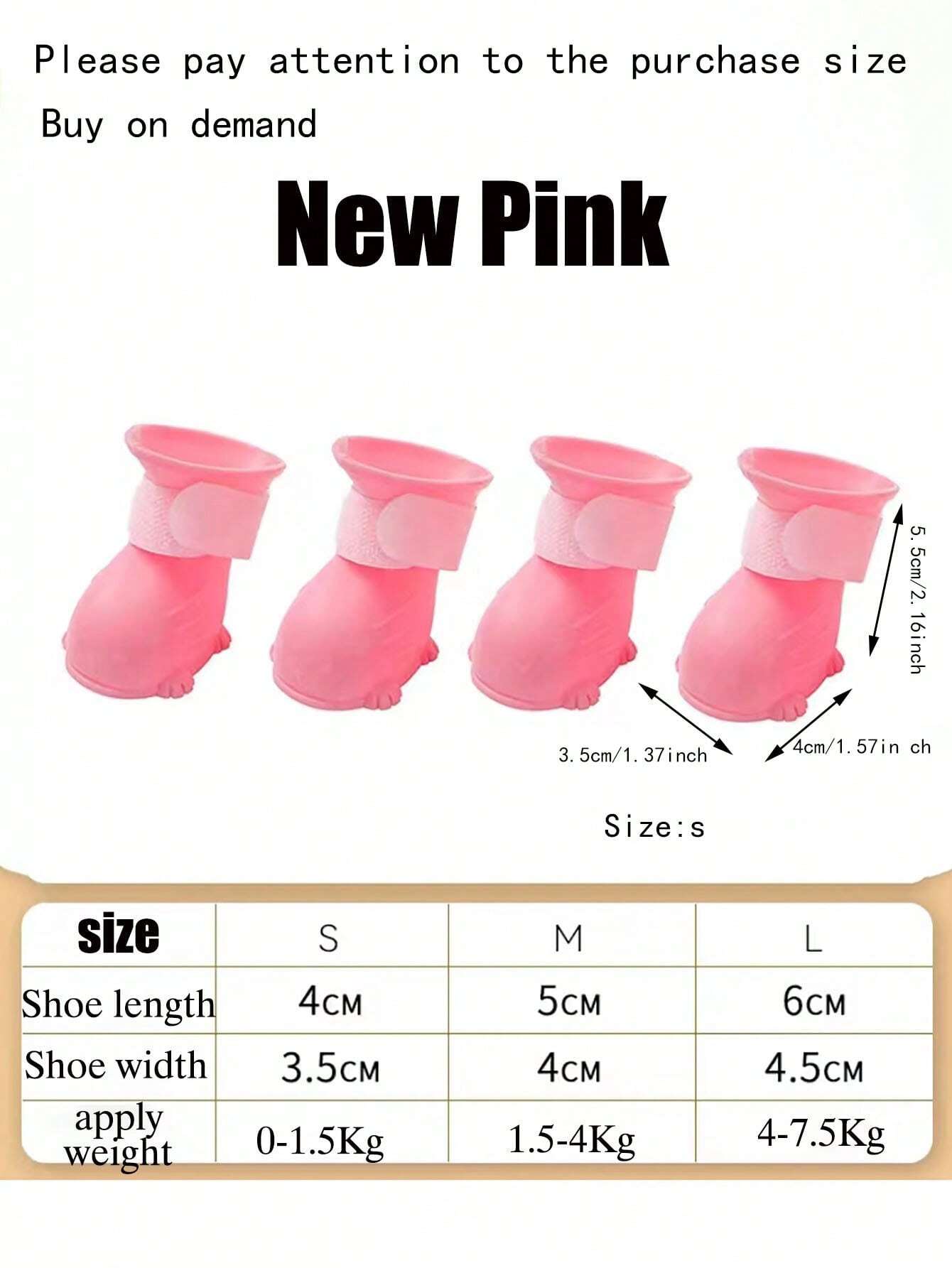 Buy SHEIN 1pc Pet Dog Rain Boots Spring Waterproof & Warm Shoes For Pet Paws, Slip-Resistant, Durable, Outdoors, Anti-Scratch For Nails And Cats in Pakistan