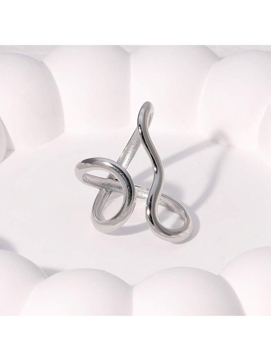 Buy SHEIN 1pc Stainless Steel Gold Color Ring Colorfast Popular Party Personalized Exaggerated Charms Jewelry Women in Pakistan