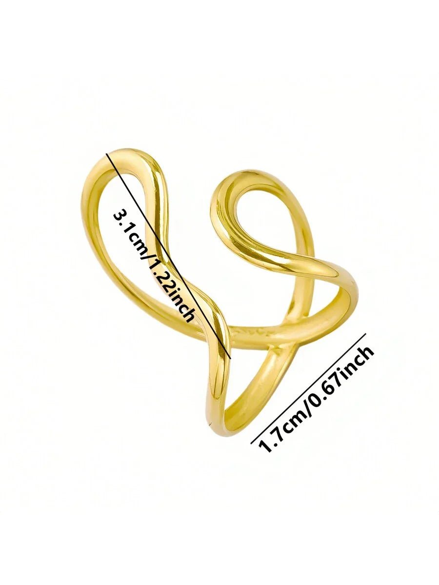 Buy SHEIN 1pc Stainless Steel Gold Color Ring Colorfast Popular Party Personalized Exaggerated Charms Jewelry Women in Pakistan