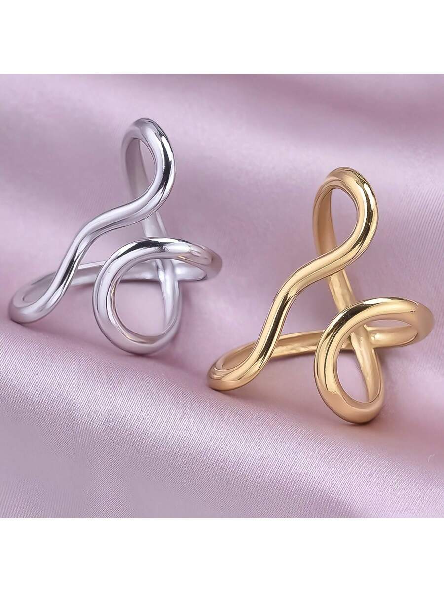 Buy SHEIN 1pc Stainless Steel Gold Color Ring Colorfast Popular Party Personalized Exaggerated Charms Jewelry Women in Pakistan