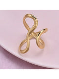 Buy SHEIN 1pc Stainless Steel Gold Color Ring Colorfast Popular Party Personalized Exaggerated Charms Jewelry Women in Pakistan