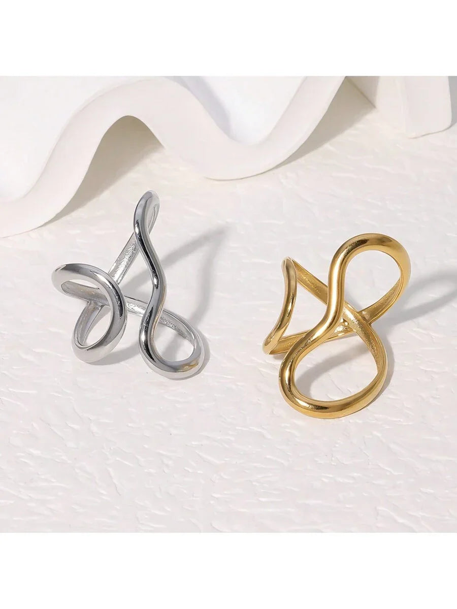 Buy SHEIN 1pc Stainless Steel Gold Color Ring Colorfast Popular Party Personalized Exaggerated Charms Jewelry Women in Pakistan