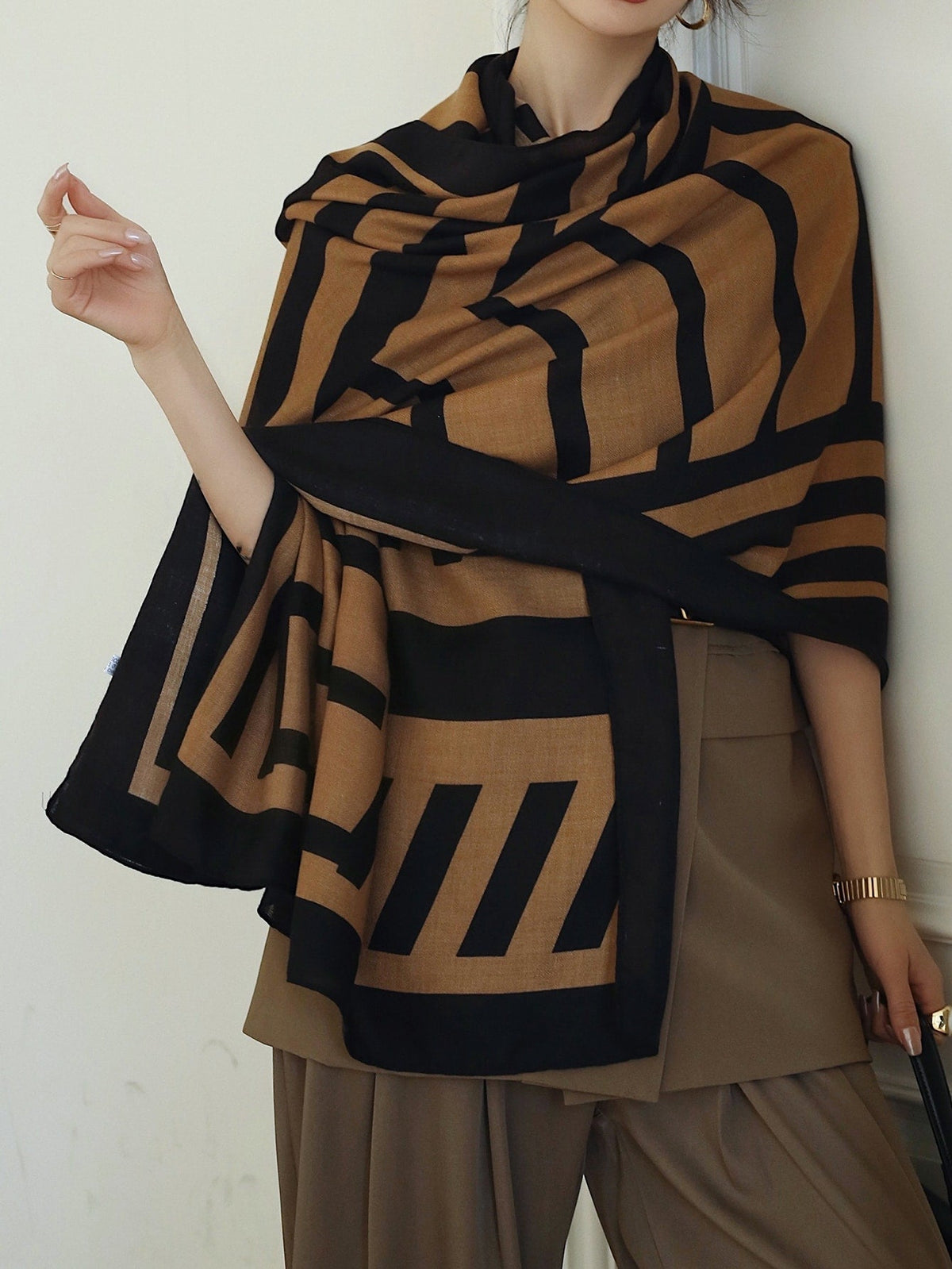 Buy SHEIN 1pc Striped Pattern Scarf in Pakistan