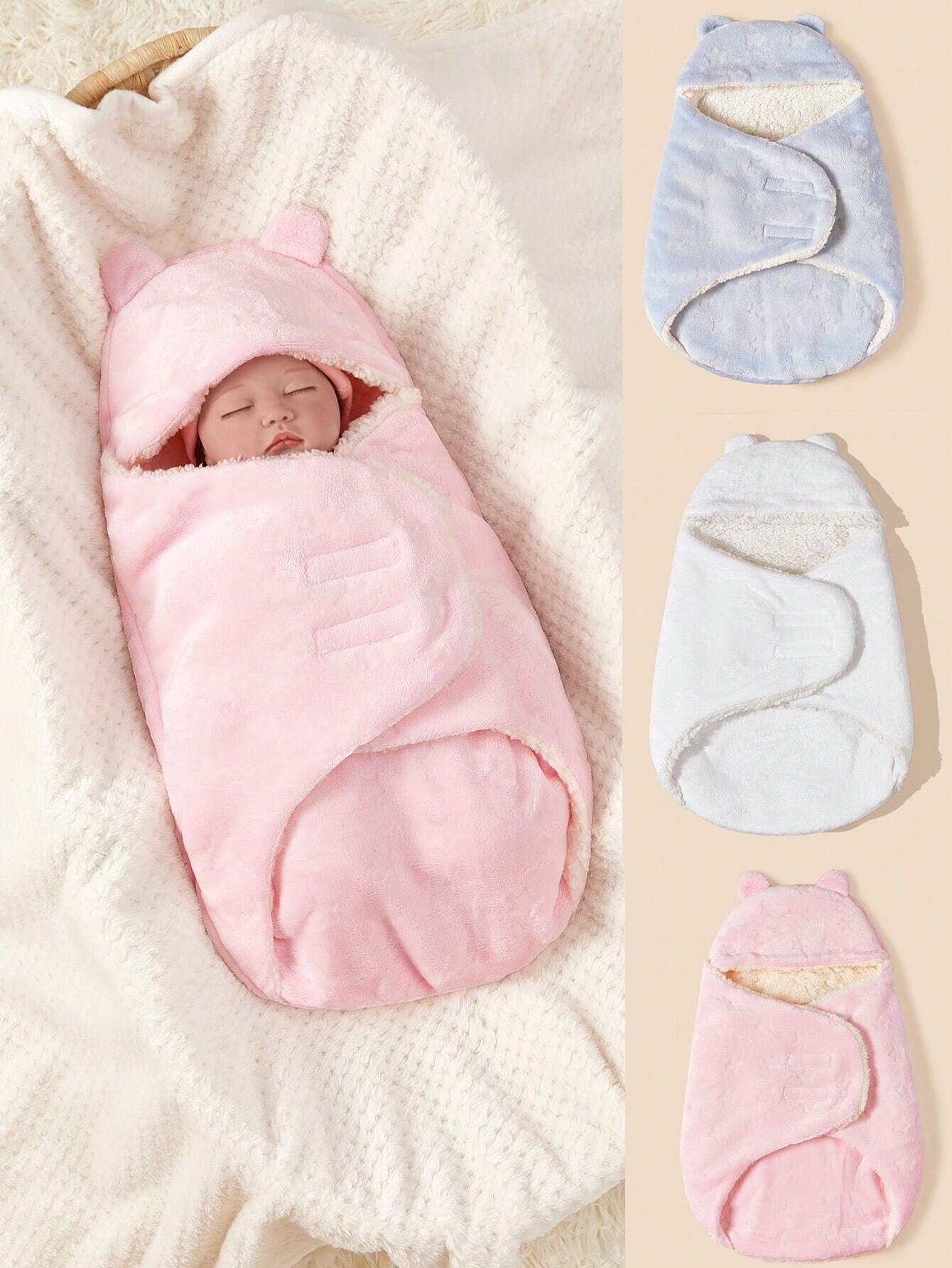 Buy SHEIN 1pc Unisex Baby Plush Fleece Swaddle Plus Fleece Blanket Love Valentine in Pakistan