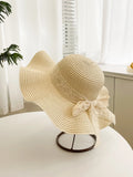 Buy SHEIN 1pc Women Bow Decor Boho Straw Hat, For Travel in Pakistan
