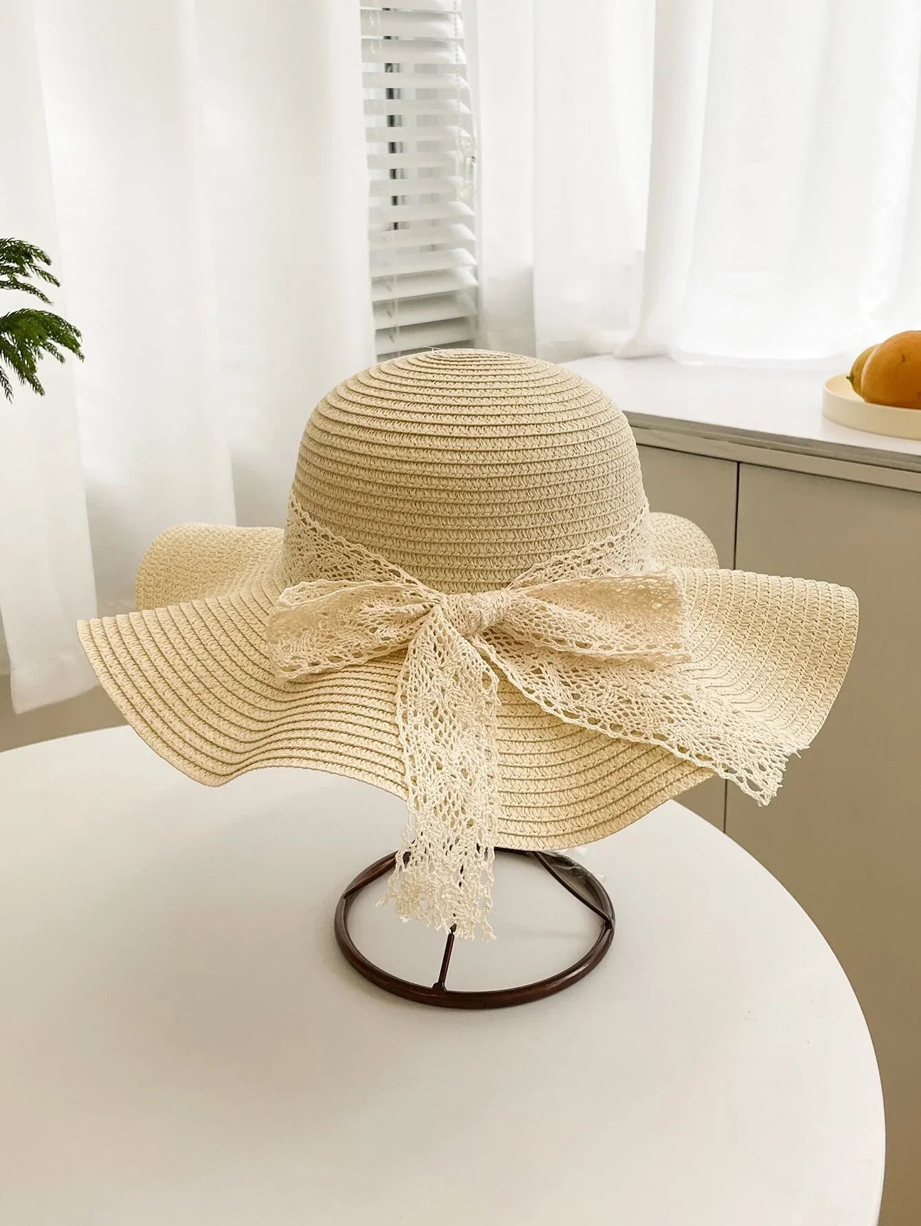 Buy SHEIN 1pc Women Bow Decor Boho Straw Hat, For Travel in Pakistan