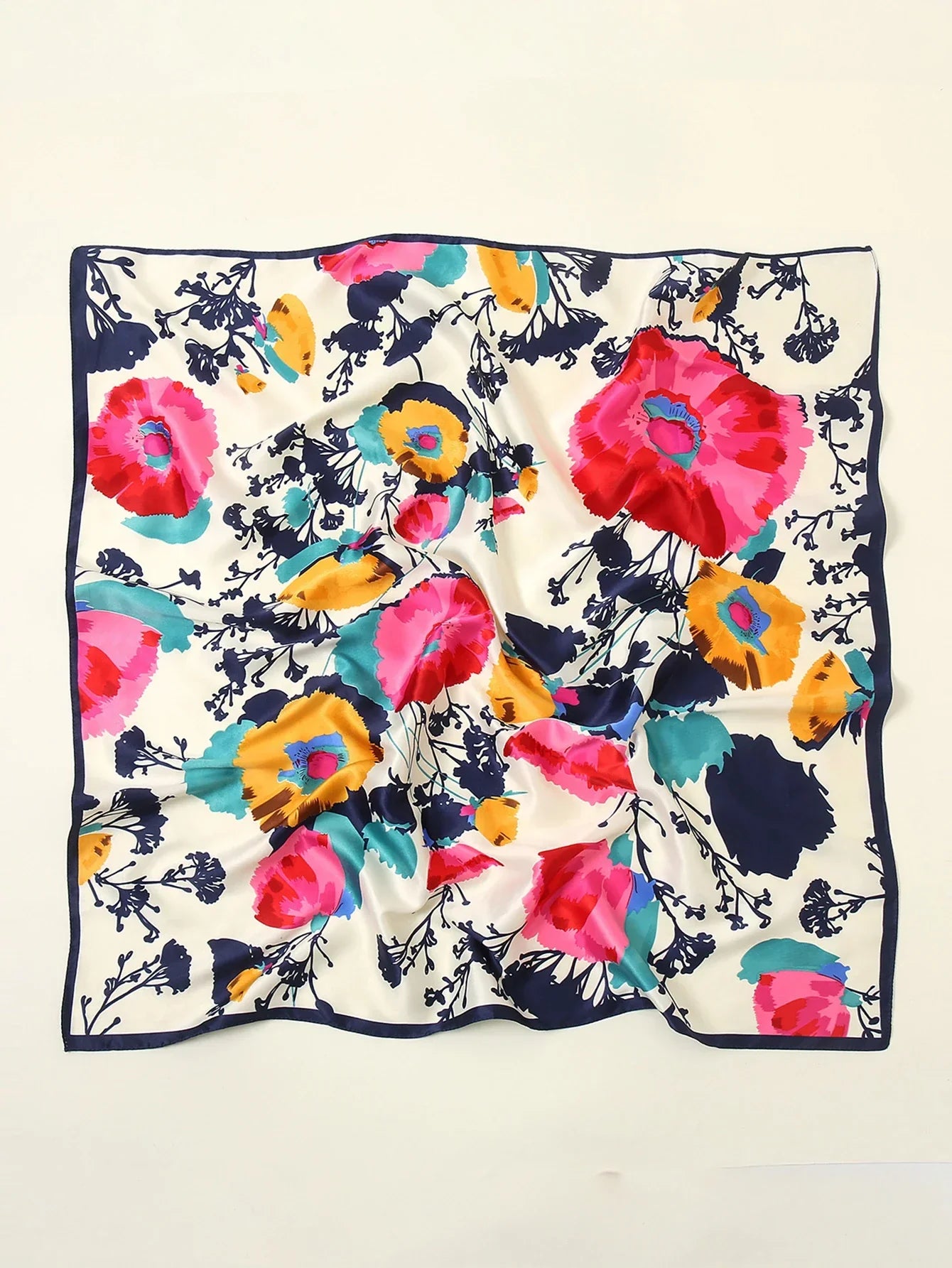 Buy SHEIN 1pc Women's Fashion Printed Square Scarf, Sun Protection, Headband, Daily Neck Scarf, Bandana in Pakistan