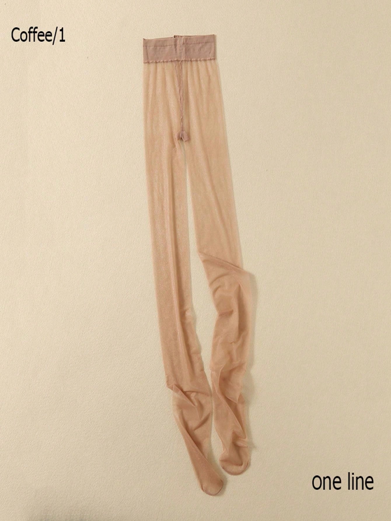 Buy SHEIN 1pc Women's Sexy Oil Glossy Ultra-thin Transparent Pantyhose With Reinforced Toe & Anti-fray Design For Daily Wear in Pakistan