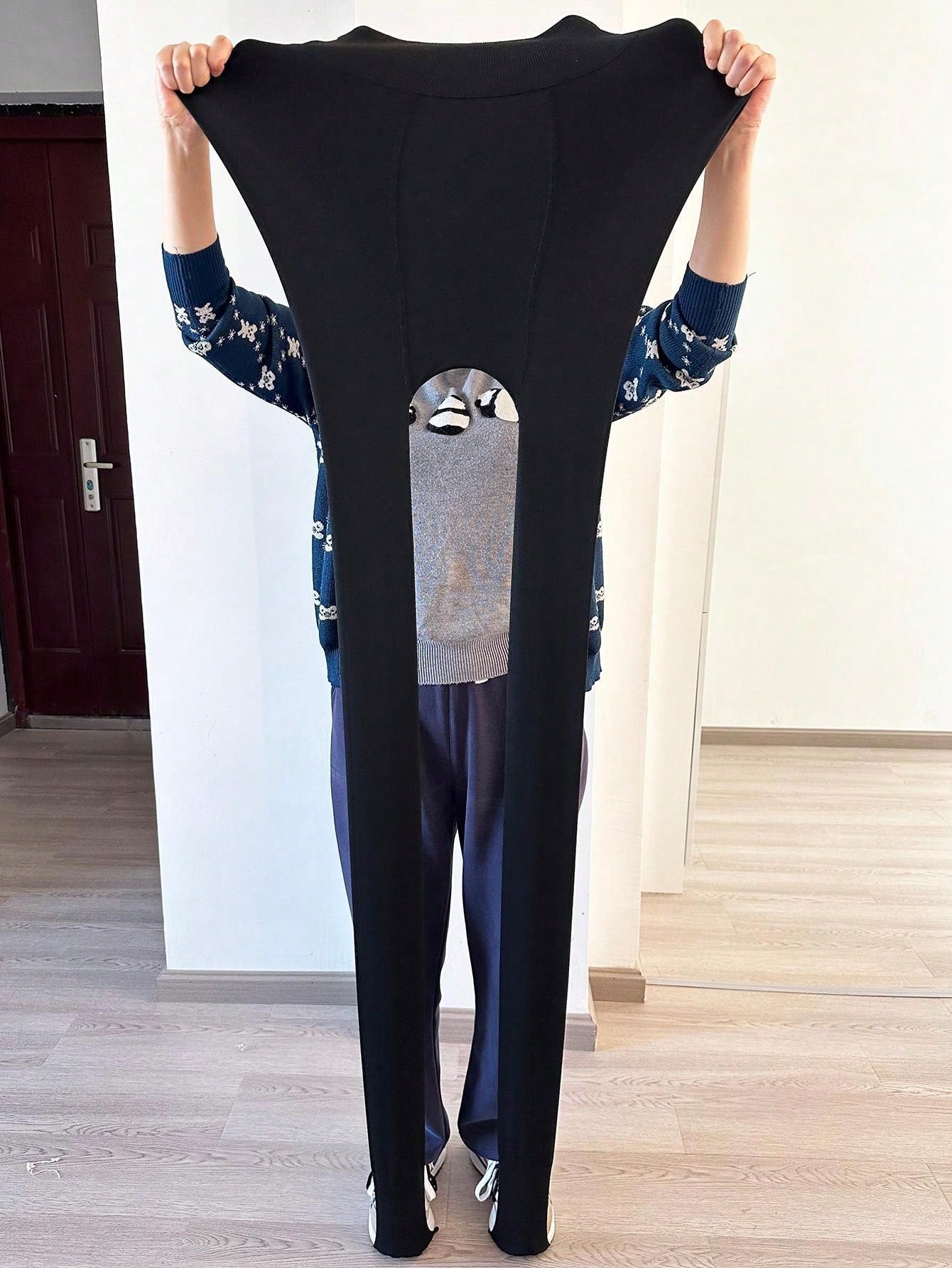 Buy SHEIN 1pc Women's Thickened Velvet Warm Tights, Autumn And Winter Black Trousers And Leggings in Pakistan