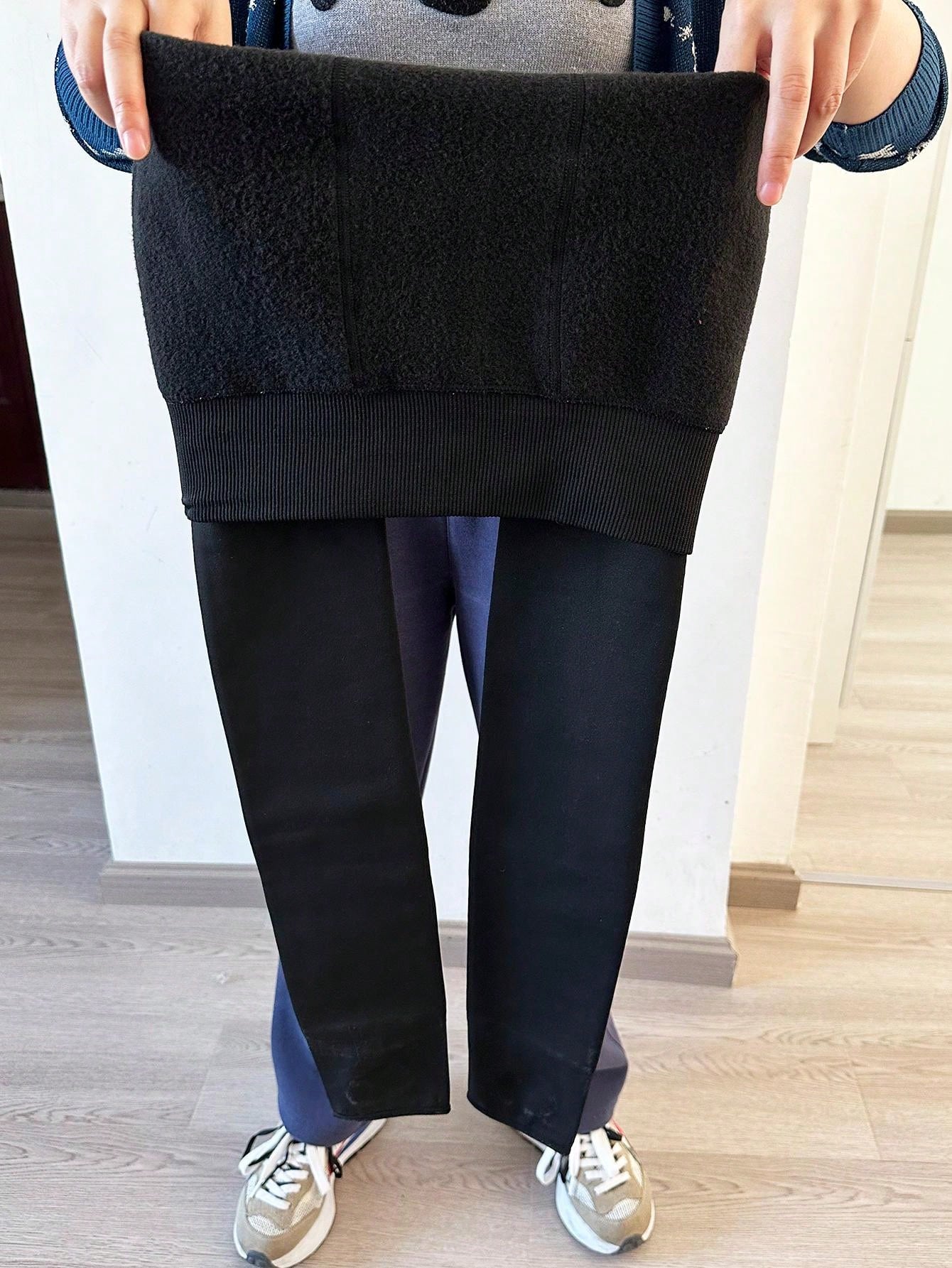 Buy SHEIN 1pc Women's Thickened Velvet Warm Tights, Autumn And Winter Black Trousers And Leggings in Pakistan