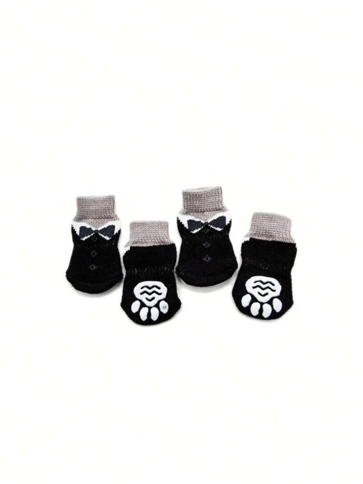 Buy SHEIN 1set/4pcs Black Bowtie Design Pet Socks For Indoor, Warm, Anti-slip And Quiet in Pakistan