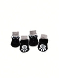 Buy SHEIN 1set/4pcs Black Bowtie Design Pet Socks For Indoor, Warm, Anti-slip And Quiet in Pakistan