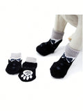Buy SHEIN 1set/4pcs Black Bowtie Design Pet Socks For Indoor, Warm, Anti-slip And Quiet in Pakistan