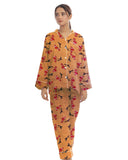 Buy Linen Pajama Suit with Scrunchie - Peach Berry in Pakistan