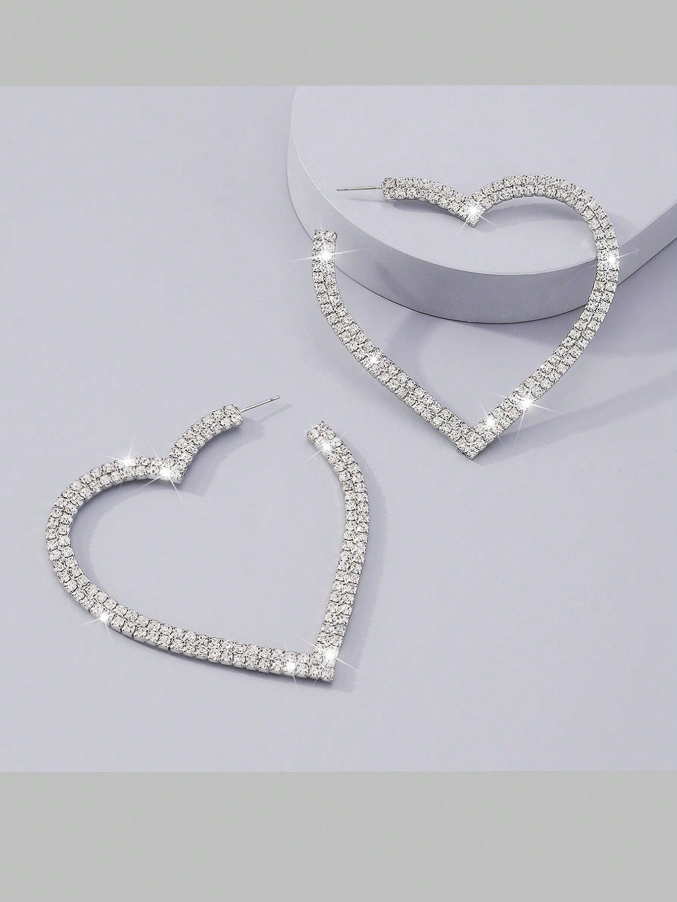 Buy SHEIN 2pcs Copper Material Luxury Heart Shaped Earrings For Valentine's Day in Pakistan