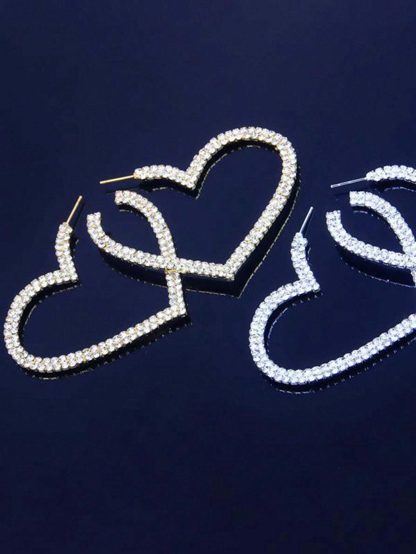 Buy SHEIN 2pcs Copper Material Luxury Heart Shaped Earrings For Valentine's Day in Pakistan