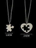 Buy SHEIN 2pcs Puzzle Pendant Necklace in Pakistan