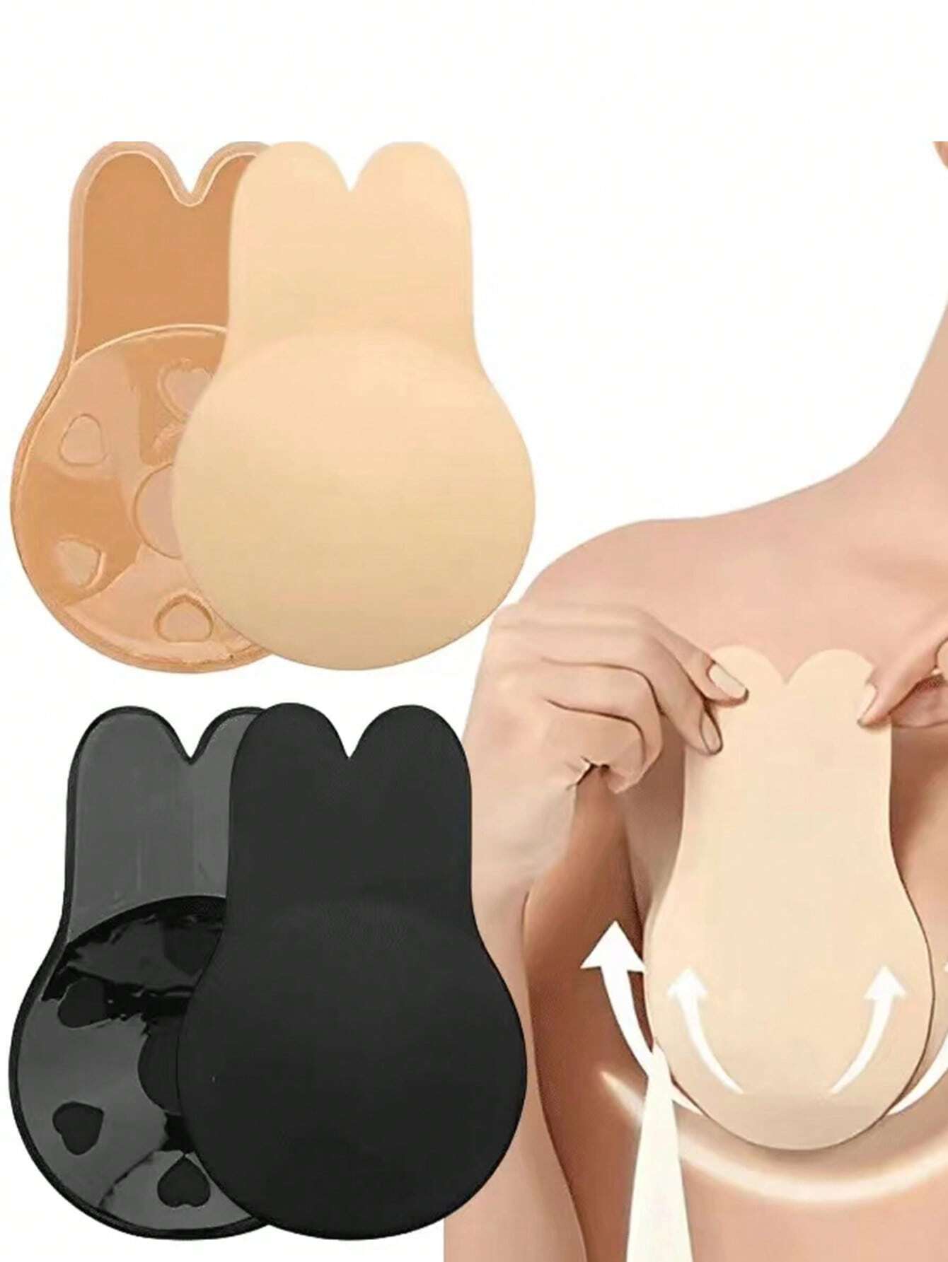 Buy SHEIN 2pcs Reusable Rabbit Ear Nipple Covers, Invisible Silicone in Pakistan