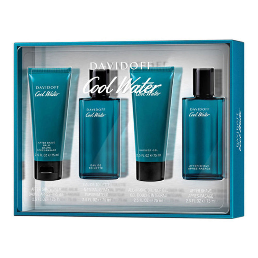 Buy Davidoff Cool Water Men 4s Gift Set (Edt 75ml+A/S 75ml+S/G 75ml+Asb 75ml) in Pakistan