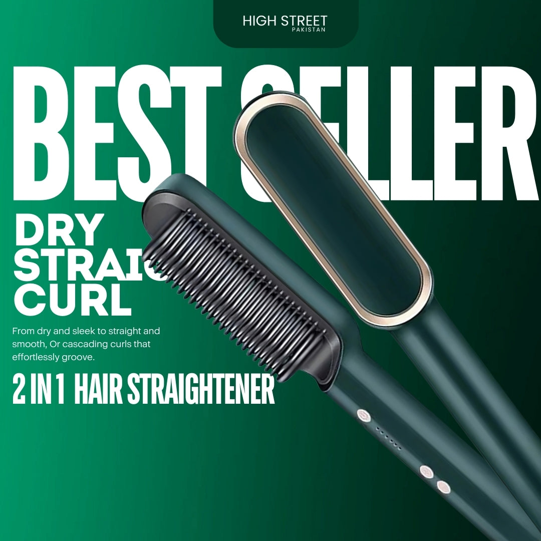 Buy 2 in 1 Hair Straightener Brush And Styling Comb in Pakistan