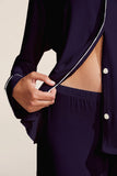 Buy Florea - Solid Boski Linen PJs ~ Navy Blue in Pakistan