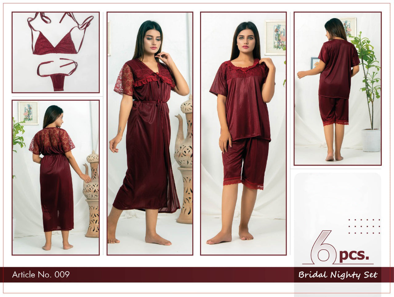Buy Florea - 6 Pcs Nighty Set - 009 in Pakistan