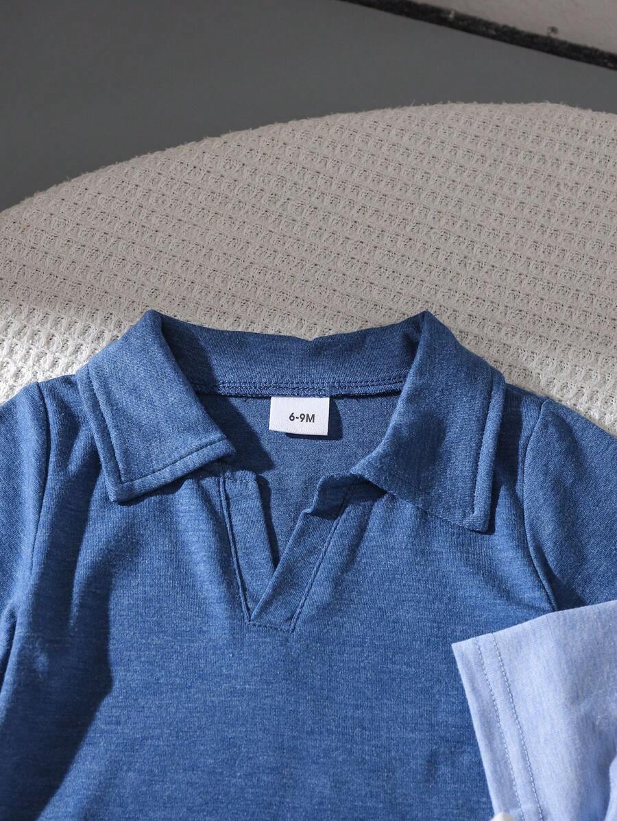 Buy SHEIN 3pcs Baby Boy Solid Color Polo Shirt Short Sleeve Set, Summer in Pakistan