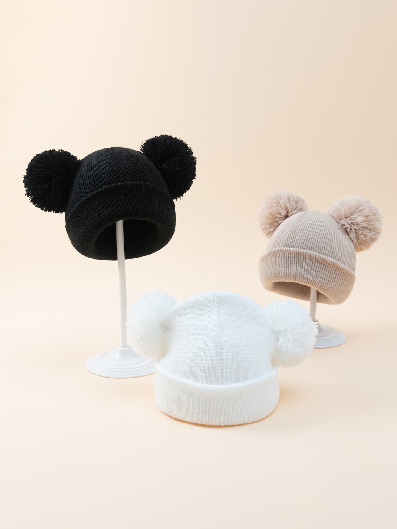 Buy SHEIN 3pcs Baby Plush Ball Decor Hat in Pakistan