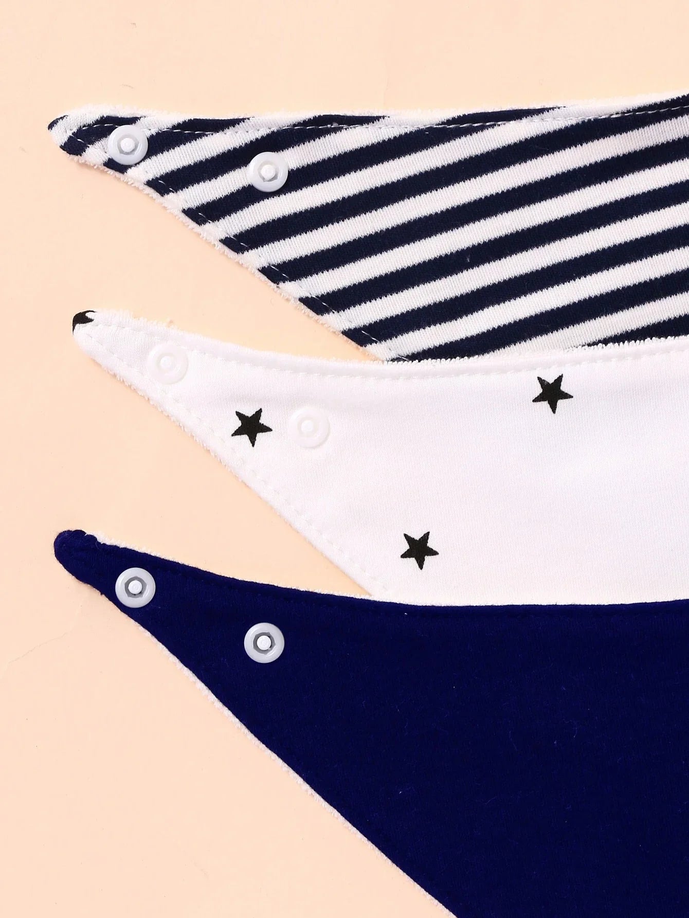 Buy SHEIN 3pcs Baby Striped & Letter Graphic Bandana Bib Set in Pakistan