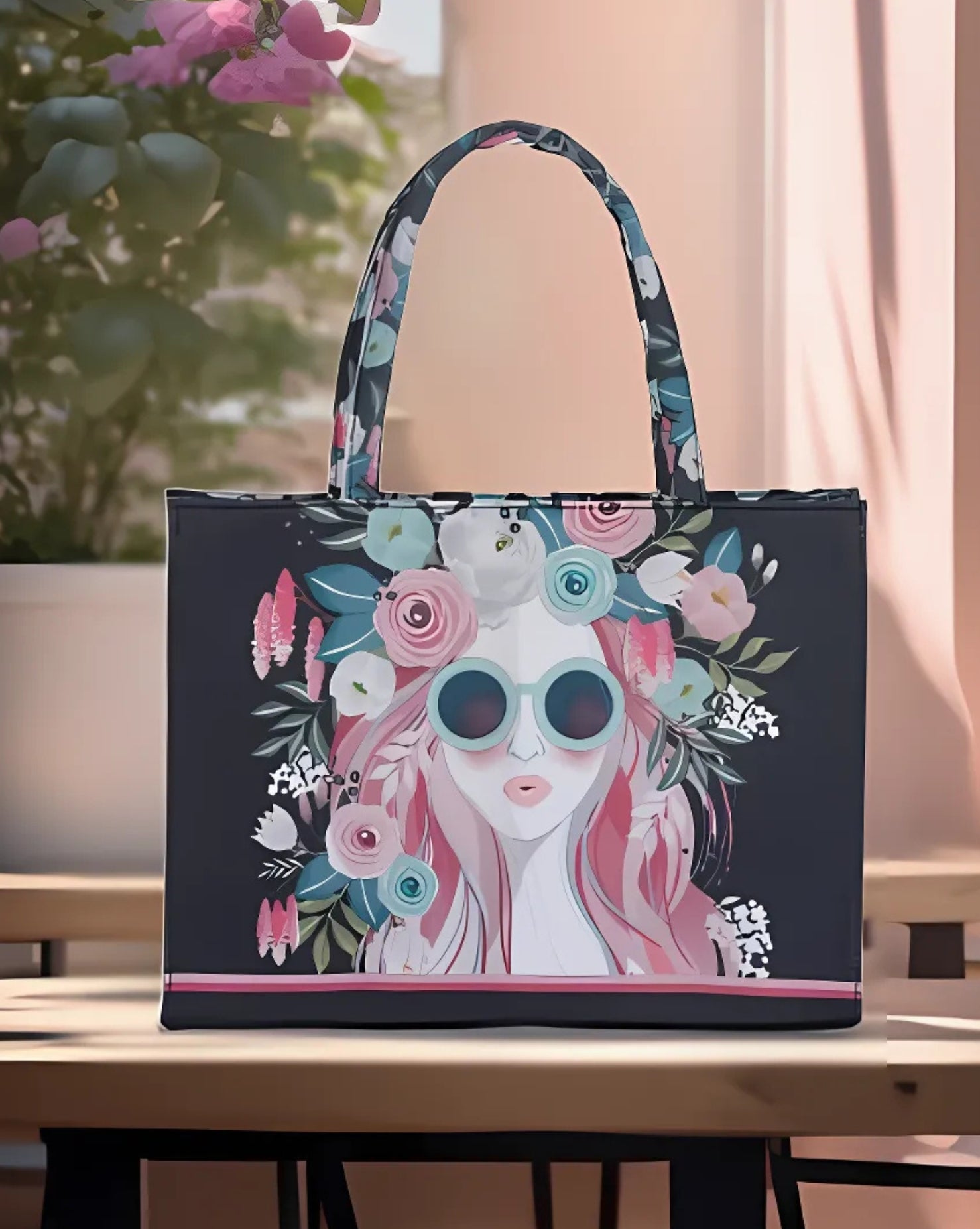 Buy Cherry Twinkle Canvas Bag - Black in Pakistan