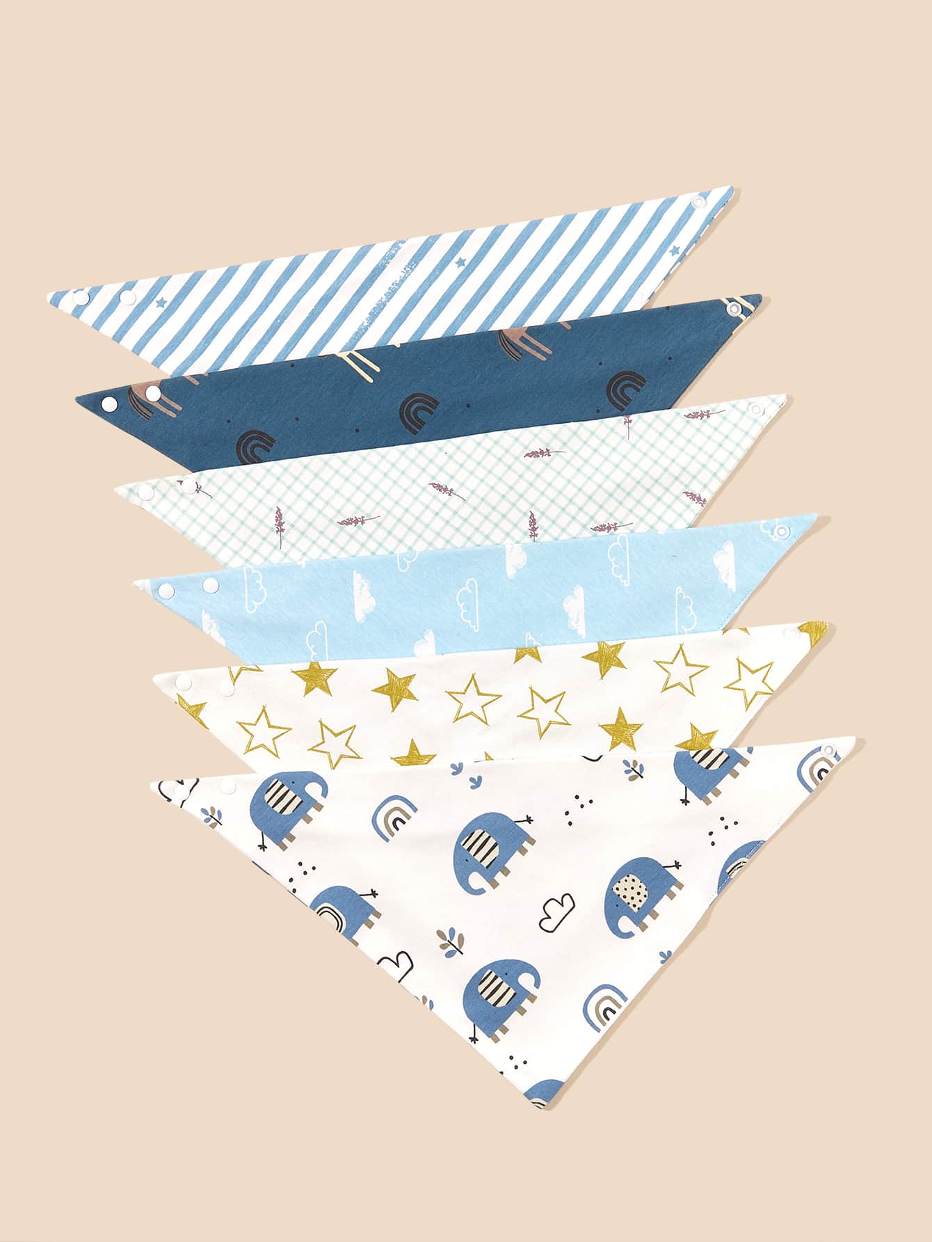 Buy SHEIN 4pcs/Pack Random Pattern Baby Bibs & Drool Bandanas in Pakistan