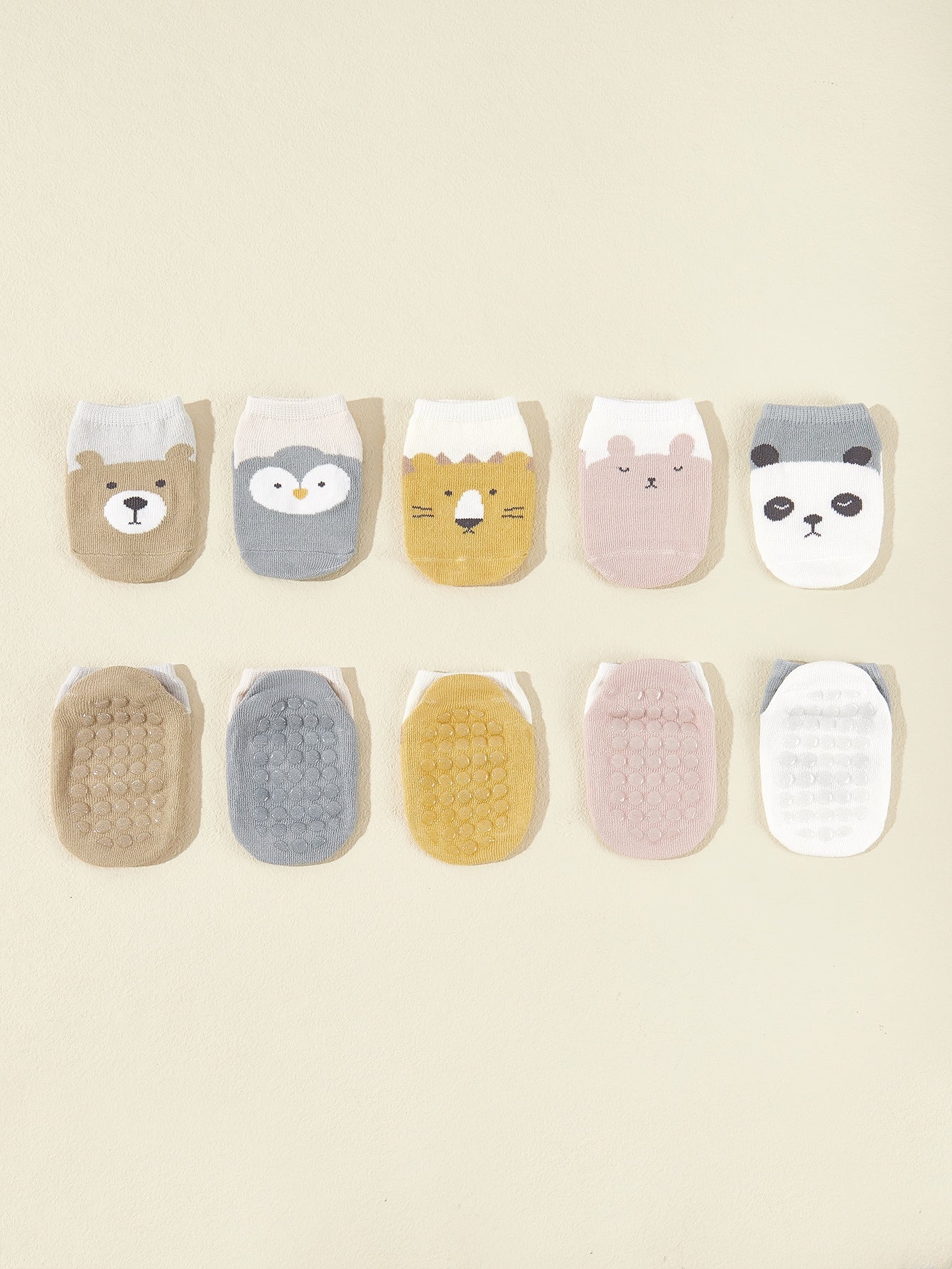 Buy SHEIN 5pairs Baby Cartoon Animal Print Floor Socks in Pakistan