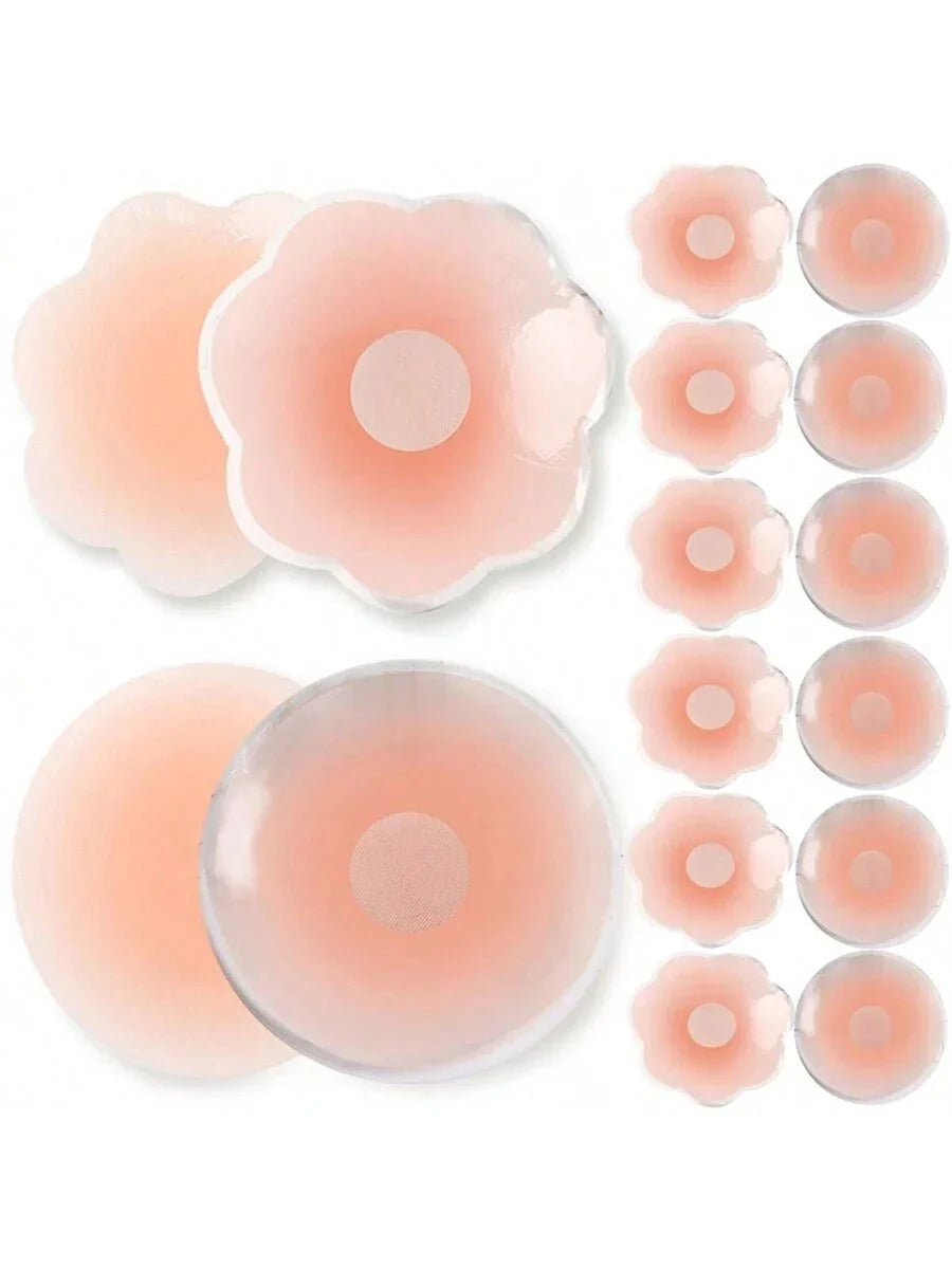 Buy SHEIN 6pcs/12pcs Reusable Silicone Breast Petals, Invisible Bra Free, No Show Nipple Covers For Women in Pakistan
