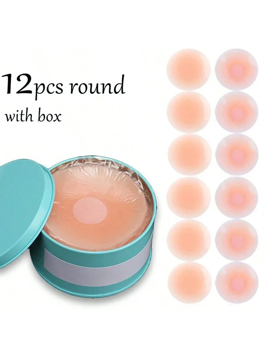 Buy SHEIN 6pcs/12pcs Reusable Silicone Breast Petals, Invisible Bra Free, No Show Nipple Covers For Women in Pakistan