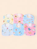 Buy SHEIN 6pcs Baby Cartoon Rabbit & Dinosaur Pattern Bib For All Season in Pakistan