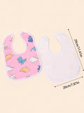 Buy SHEIN 6pcs Baby Cartoon Rabbit & Dinosaur Pattern Bib For All Season in Pakistan