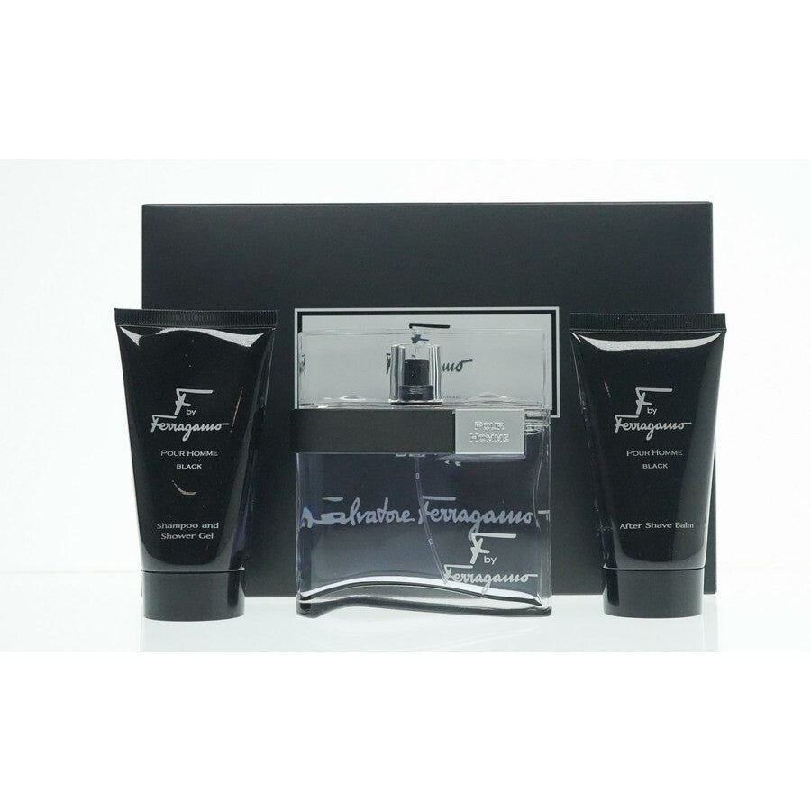 Buy Ferragamo F Black Men 3pcs Gift Set (Edt 100ml+ Shampoo& S/G 75ml+ A/S 75ml) in Pakistan